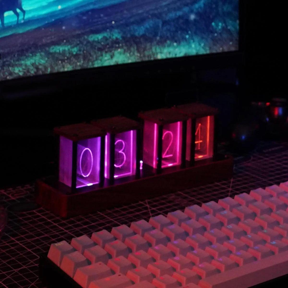 Nixie Tube Clock Adjustable RGB LED Display Multifunction Clock Nixie Tube Digital Clock for Gift Home Decoration Desk New Year