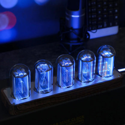Nixie Tube Clock Adjustable RGB LED Display Multifunction Clock Nixie Tube Digital Clock for Gift Home Decoration Desk New Year
