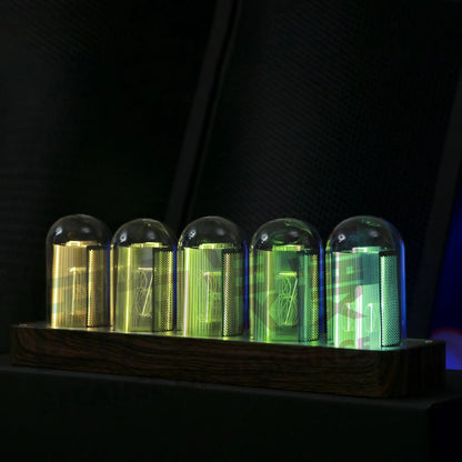 Nixie Tube Clock Adjustable RGB LED Display Multifunction Clock Nixie Tube Digital Clock for Gift Home Decoration Desk New Year